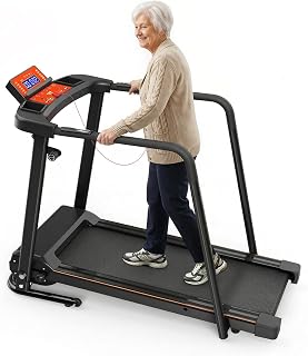 Lastforever Walking Treadmill with Extra-Long Safety Handrails, Home Recovery Fitness Exercise Machine for Elder, Senior Treadmills for Home, Heart Rate Monitor, LED Display, 310 lbs Capacity