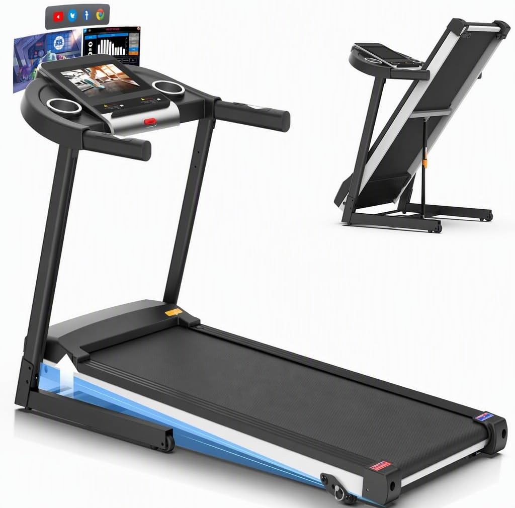 FUNMILY Folding Treadmill with Incline, 400lbs Capacity Treadmills for Home